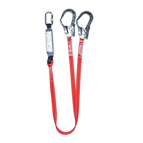 안전 끈 사냥 안전 하네스 야외 등반 하네스 벨트 끈 추락 방지 로프 대형 스냅 후크 오렌지, 2pcs 큰 Hook_Buffer, 폴리 에스테르 강화 원사