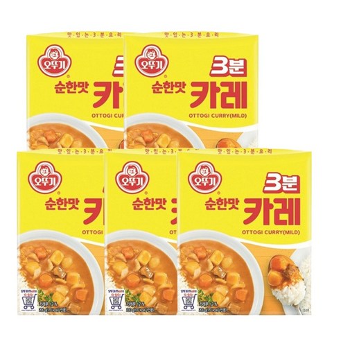 <올따옴> 오뚜기 3분캬레 순한맛 200g x 5입, 1개
