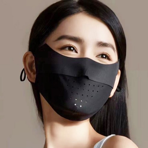 톡톡창고 통풍 마스크 냉감 기미 숨쉬는마스크 귀편한 운동용 여름 안면 쿨 스포츠 자외선차단, 블랙, 1개