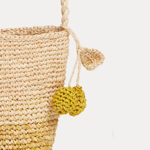 우아함과 스타일로 어린 시절의 특별한 순간을 더욱 화려하게 만드는 BONPOINT 키즈 라피아 미니 크로스백