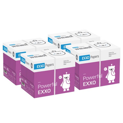 [엑소] (EXXO) 큐트베어 A4 복사용지(A4용지) 80g 2500매 4BOX, 상세 설명 참조