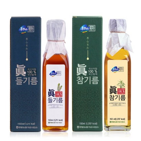 [영월농협] 동강마루 국내산 진들기름150ml+진참기름150ml, 단품