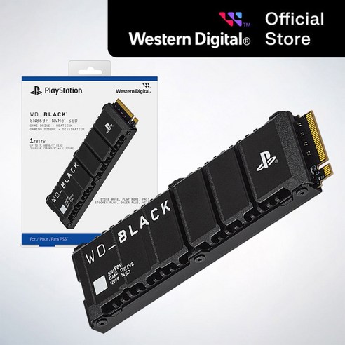 ssd2tb WD 공식인증 BLACK SN850P 히트씽크 NVMe SSD for PS5 Consoles 1TB 소니공식인증, SN850P/1테라