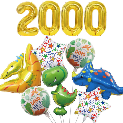 파파 파티 대형 90cm 공룡 풍선 생일 세트, 1세트, 공룡 2000