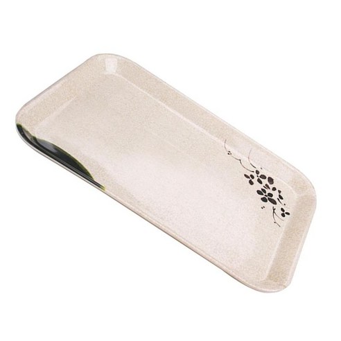 서빙 트레이 꽃 식기 도자기 - L: 43.5x32.5x2.3cm, 베이지, {"수건소재":"멜라민"}