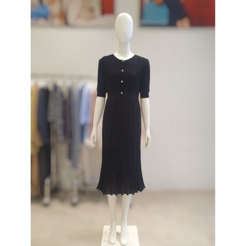 [ZOOC] 라운드넥 슬림 반팔 니트 원피스 Z232KSE004 백화점 아울렛 (4163562)