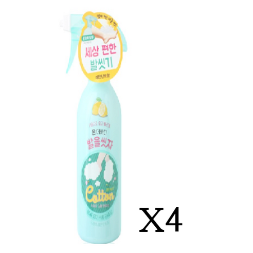 온더바디 발을씻자 코튼 풋샴푸 프레쉬레몬민트향, 200ml, 4개