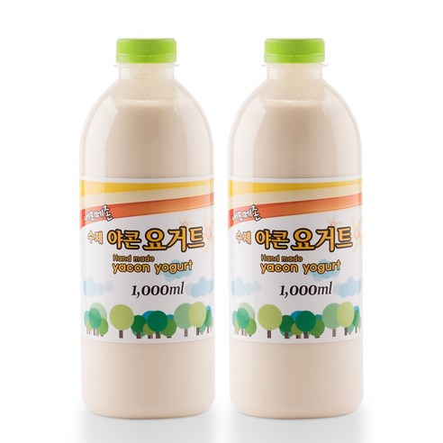 네모메존 수제 웰빙 야콘 프리바 이오틱스 유산균 요거트 1000mL 요구르트, 수제 야콘 요거트 1000mL