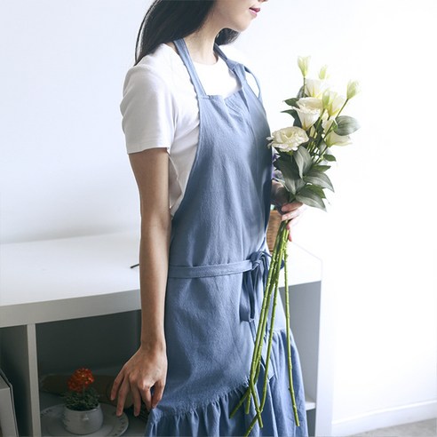 Kuarf 바리스타 원피스 앞치마, 푸른 색*1