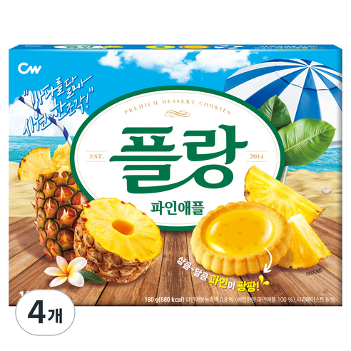 청우식품 플랑 파인애플 쿠키 16p