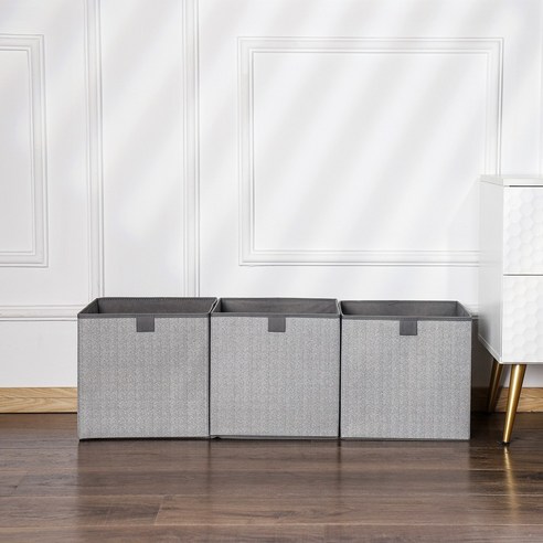 부직포 리빙박스 서랍식 천 수납함 폴딩박스, 베이지 30*30*30cm(29L)