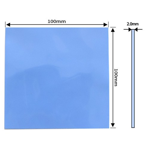 쿨러 써멀패드 Thermal Pad 쿨링 방열 열전도패드 100 x 2.0mm, 단품 써멀구리스