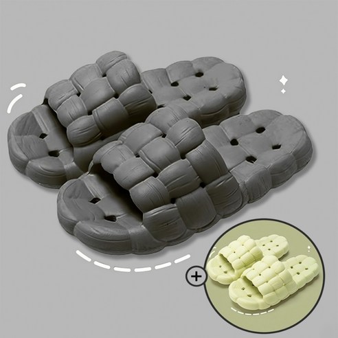 네오코코 달콤말랑 미끄럼방지 욕실화 1+1, 옵션 7 그레이(270mm)+그린(270mm)