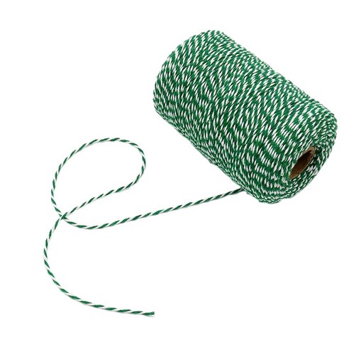 5 롤 코튼 꼬마 크리스마스 포장 문자열 면화 나사 꼬기 선물 DIY 공예 원예 예술 (100m / 롤), 하나, 짙은 녹색