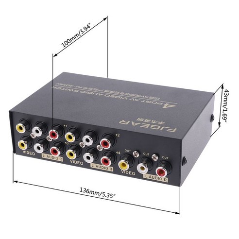 HDMI2.1 분배기 셀렉터 4 포트 av 오디오 비디오 rca 4 입력 1 출력 스위처 스위치 선택기 스플리터 박스 jy17 19, 없음