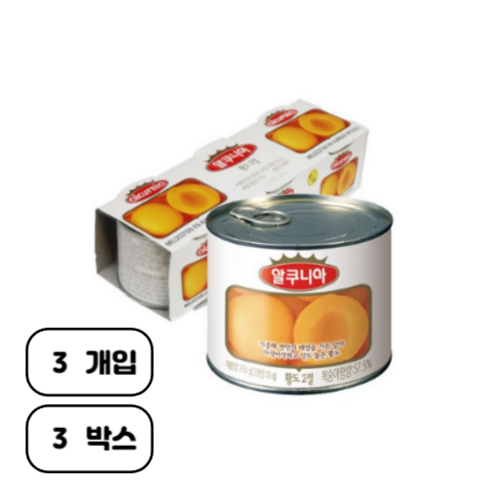 알쿠니아 황도 통조림, 200g, 9개