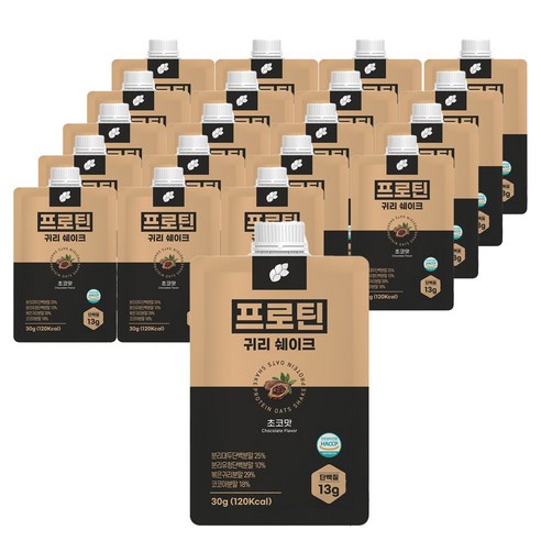프로틴 귀리쉐이크 맛별 20봉(초코맛 딸기맛 바닐라맛 녹차맛) 각20봉-1SET, 30g, 20개
