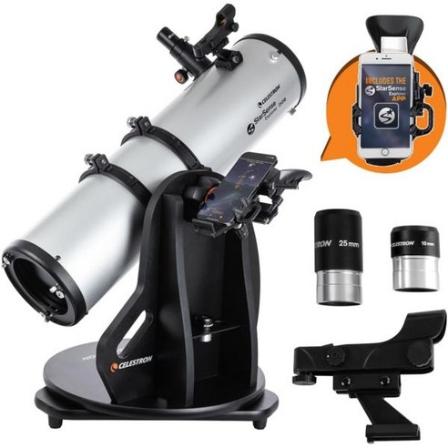 Celestron StarSense Explorer 150mm 탁상용 돕소니언 스마트폰 앱 지원 망원경 앱과 함께 작동하여 성운 행성 등을 찾을 수 있습니다 아이폰 안드로이드 호환