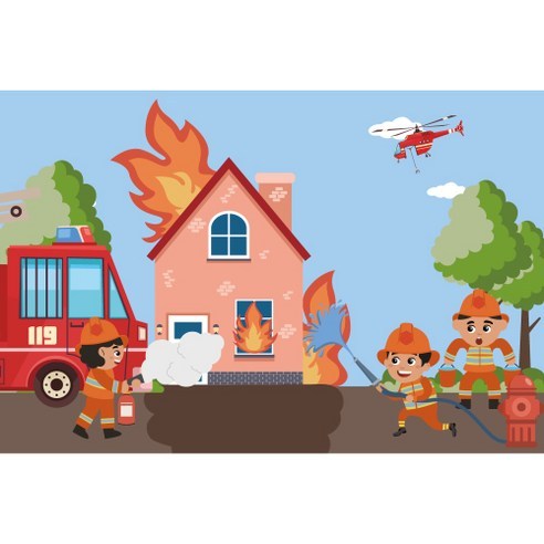 직업 체험 소방관 소방차 역할 놀이 현수막 537