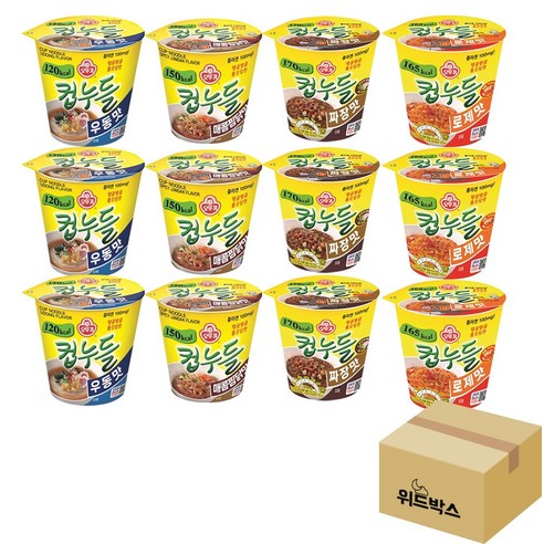 [위드박스] 다이어트 컵라면 컵누들 12개(우동3+찜닭3+짜장3+로제3), 12개 Best Top3