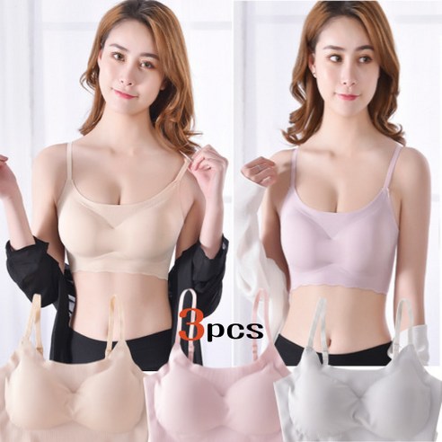 [이너프라이즈] 노와이어 끈조절 심리스브라 1+1+1 편한 브라탑 세트