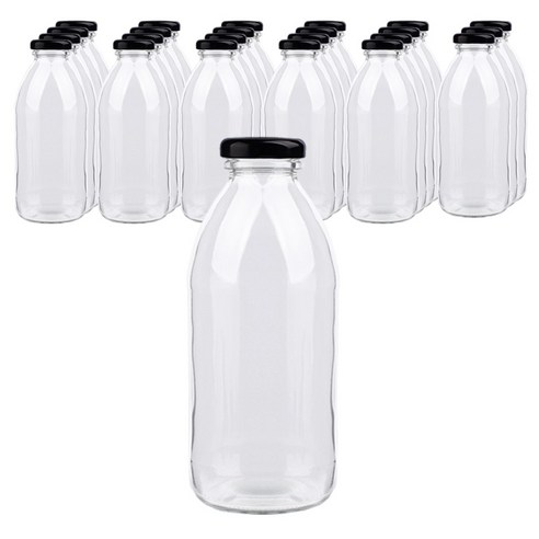 가인글로벌 밀크티500 유리병, 38러그캡 (블랙), 24개, 500ml