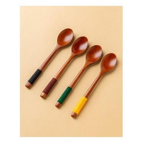 자연과 예술의 조화, 천연 옻칠 우드 컬러 실 롱티스푼