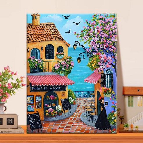 피포페인팅 DIY 명화그리기 유화 그림 그리기 아크릴화 30*40cm, 34타입, 1개