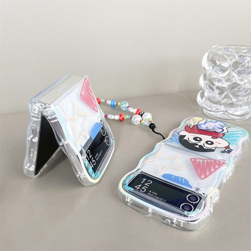 갤럭시 Z 플립 디바이스를 보호하고 개성을 표현하는 귀여운 짱구 스피너 케이스