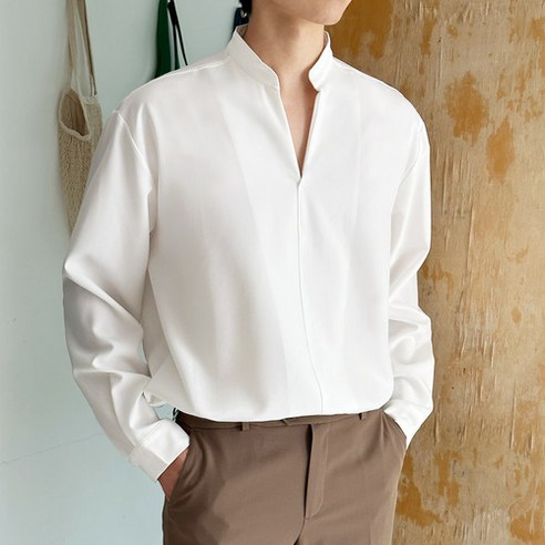 데이즈 구김없는 링클프리 차이나 오픈 카라 긴팔 셔츠