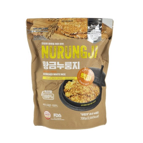 현미 찹쌀 황금누룽지 FDA HACCP 인증, 700g, 1개, 백미 누룽지