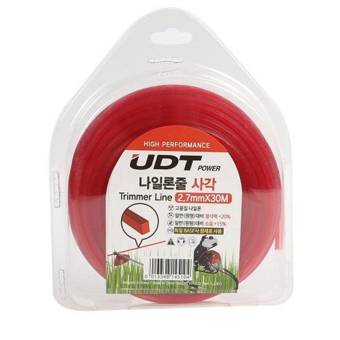 UDT예초기액세서리 나일론줄 2.7mm - 30M 사각형, 상세페이지 참조