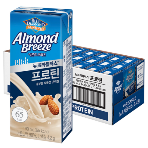 블루다이아몬드 아몬드 브리즈 뉴트리플러스 프로틴, 190ml, 120개