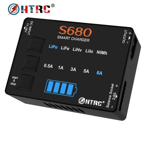 RC 드론 리포배터리 xt60 xt90 HTRC S680 미니 스마트 배터리 충전기 AC DC 6A Lipo NiMh 밸런스, 01 No adapter_04 AU PLUG