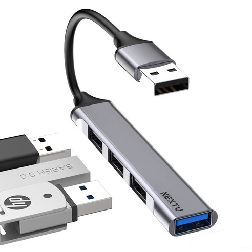 USB허브 멀티포트 USB-A 4포트 USB HUB Windows macbook 안드로이드 스마트폰 데이터전송 충전, USB-C TO A타입 4포트허브