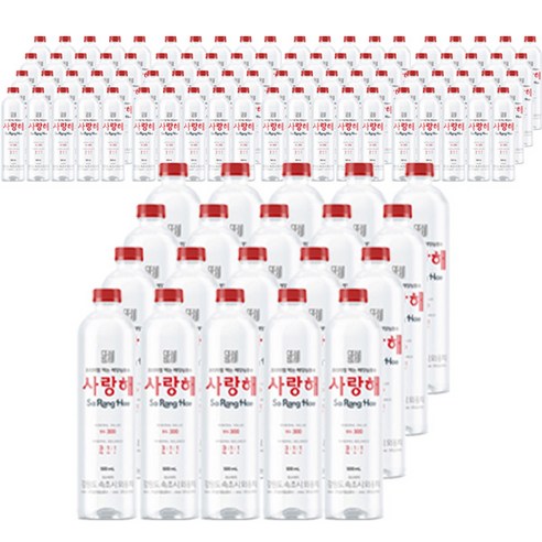해양심층수 사랑해 경도 300 프리미엄 미네랄 워터 프리미엄 생수, 500ml, 100개