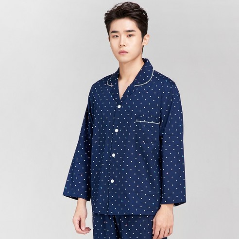 이라인 국산 남성 순면 상하잠옷 루쓰
