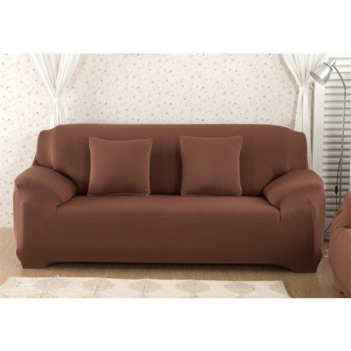 [XIG] Housmife 단색 소파 커버 거실 소파 커버 코너 소파 커버 Slipcover Chair Protector 1/2/3/4 인승, 1Pc 145-185Cm, 라이트 커피
