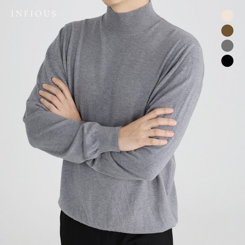 남성용 링고 소프트 반폴라 니트 4컬러