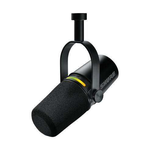 슈어 팟캐스트 XLR USB 하이브리드 듀얼 마이크 실버, MV7 Plus Black, 블랙