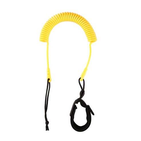 Surfing SBS 10ft Coiled Sup Leash - 플랫 및 오픈 워터 스탠드업 패들 보드 바디보드 카약 보트를 위한 프리미엄 탄성, 노랑, {"수건소재":"TPU"}