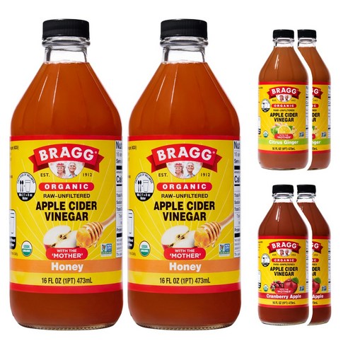 신제품 Honey 473ml 브래그 새로운맛 애플사이다 비니거 BRAGG 사과 식초 애사비, 02. Citrus Ginger 473ml, 1개