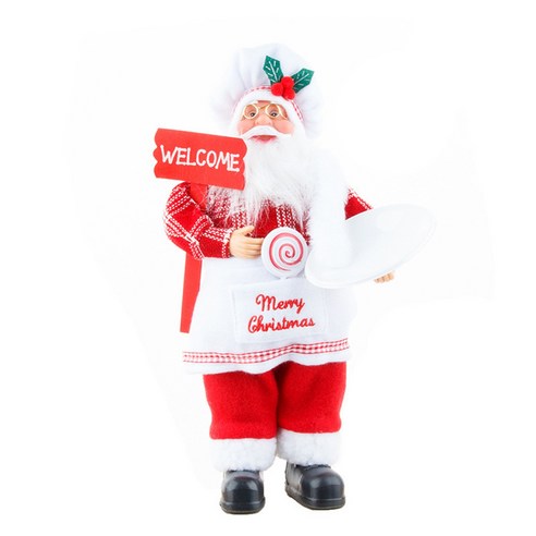 OEM 크리스마스 산타클로스 요리사 장난감 인형 앉아 있는 호텔 상점가 장신구, 1개, A