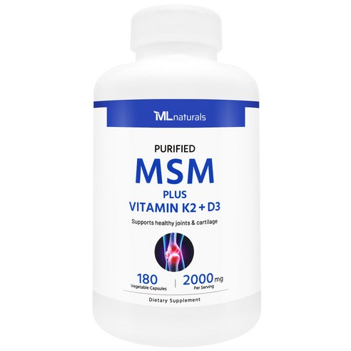 [미국번개배송] 착한명품 신제품 마이라이프 내추럴스 엠에스엠 2000 mg 플러스 비타민 K2 +D3