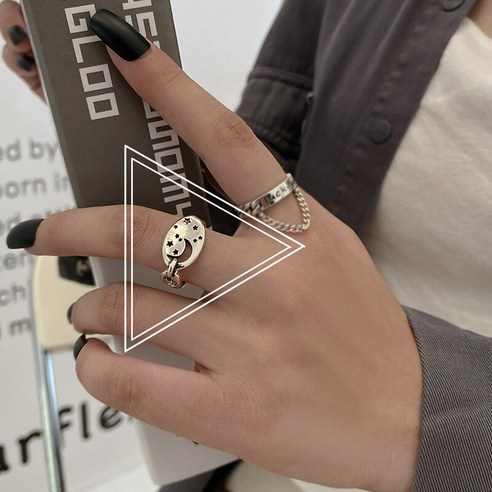 새로운 영어 알파벳 럭키 빈티지 반지 체인 패션 쥬얼리 여는 조정 가능한 손가락 반지 여성 선물에 대 한YJStore