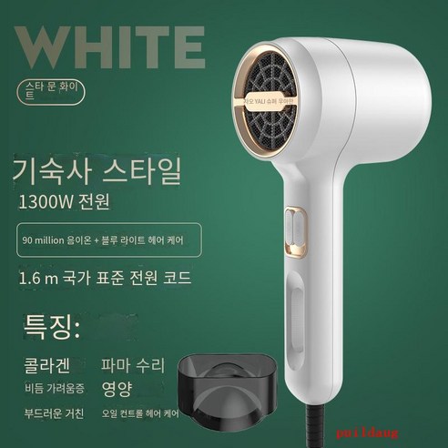 고출력 송풍기 가정용 기숙사 불어 실린더 차갑고 뜨거운 조용한 전기 불어, [화이트] 1300W 페인트, 한사이즈