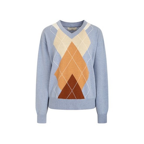 JJ지고트 아가일 배색 울 풀오버 니트 GMAA1POR6