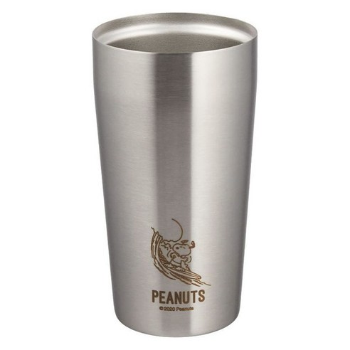 다마하시 피너츠 스누피 진공 이중보온 스테인리스 텀블러, 1개, 서핑 스누피, 450ml