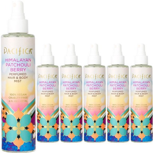 퍼시피카 히말라얀 파촐리 베리 퍼퓸드 헤어 & 바디 미스트 비건, 6개, 177ml