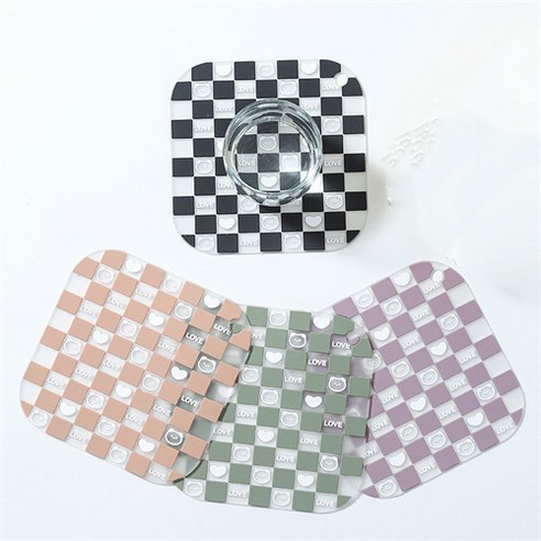 PVC 실리콘 절연 냄비받침 세트 15x15cm, 1개